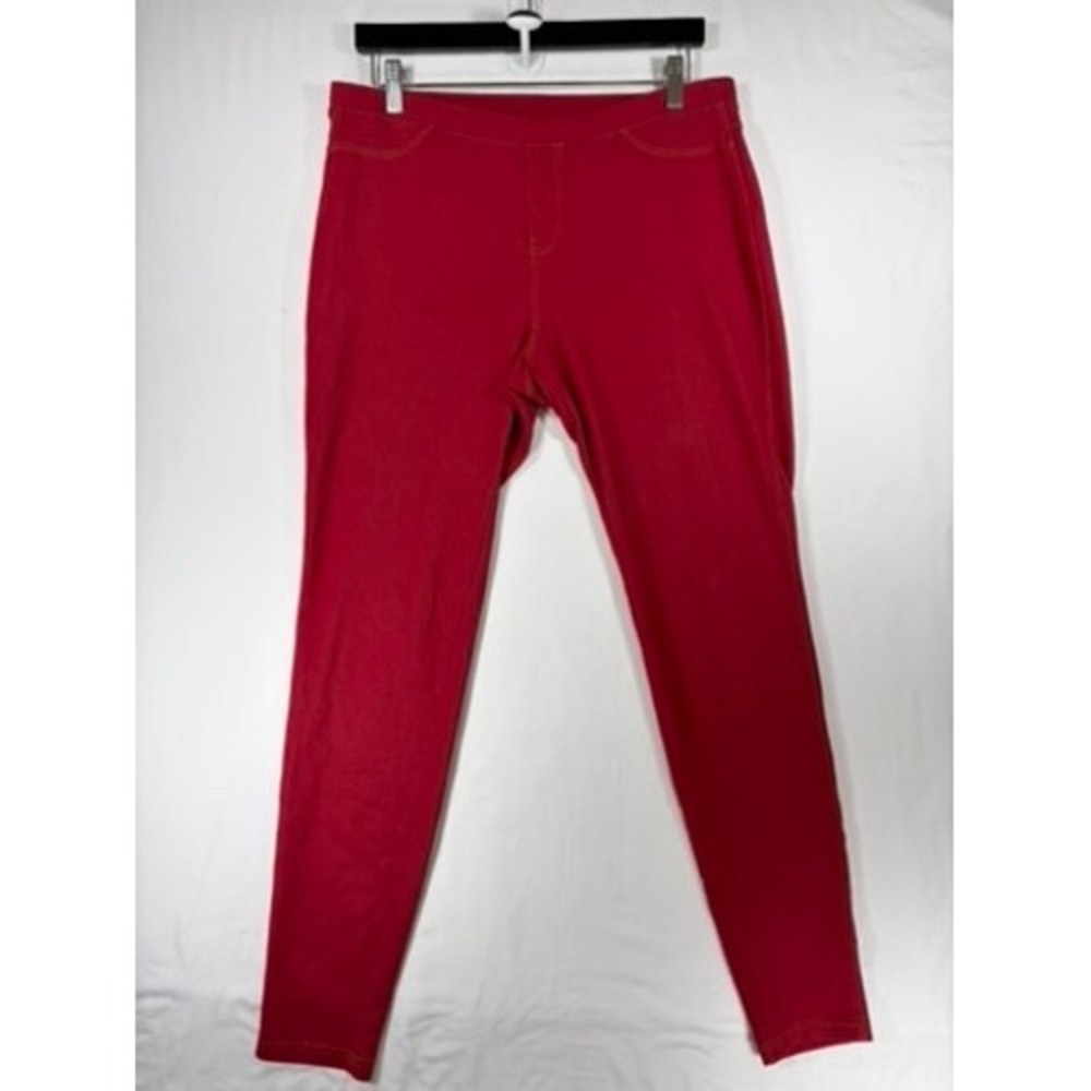 Red Jeggings Women Large Red Excellent Pull On Stretch Skinny Pants